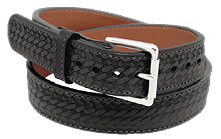 The Norris: Men's Black Stitched Leather Belt With Steel Core Max Thick  1.50