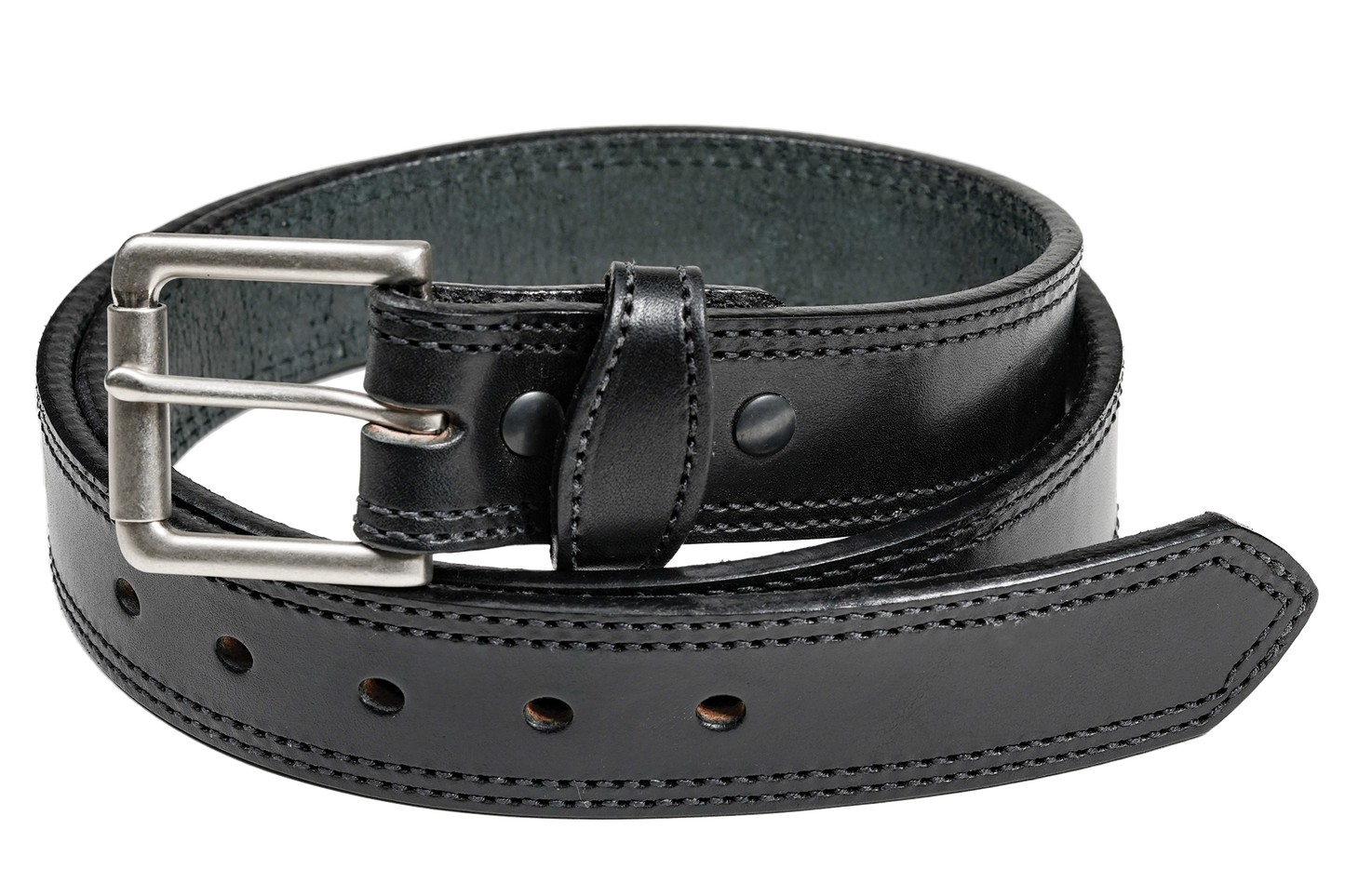 1 1/2" Double Stitched Men's Harness Leather Work Belt