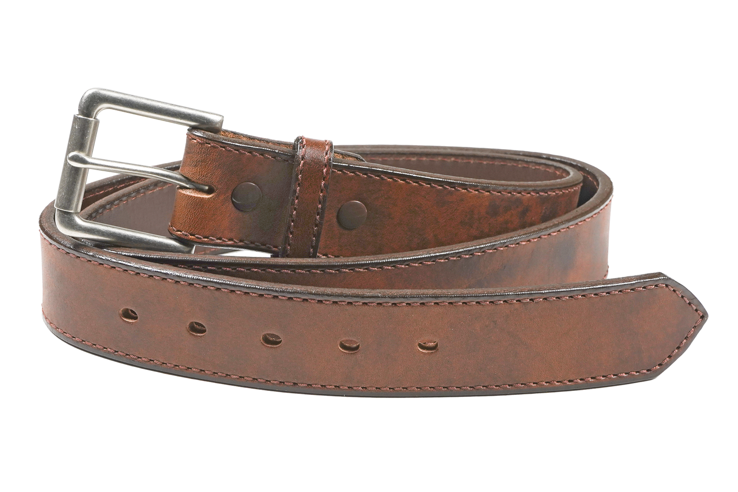 1 1/2" Distressed Stitched Belt