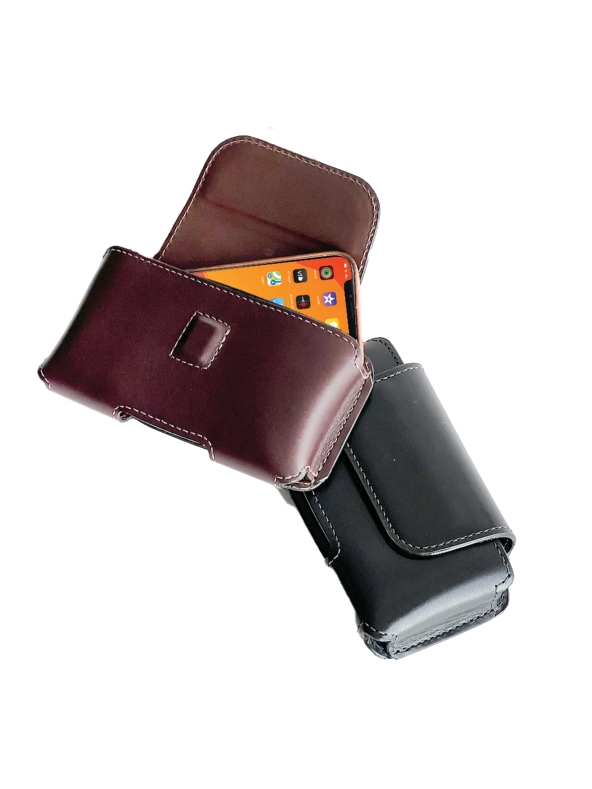 Cell Phone Leather Belt Holster Horizontal Heavy Duty Case - YourTack