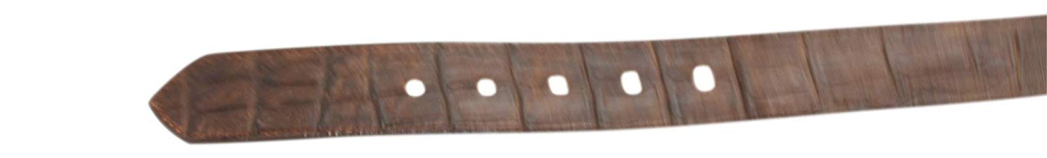 Alligator Embossed Leather Dress Belt w/ Tabs - YourTack