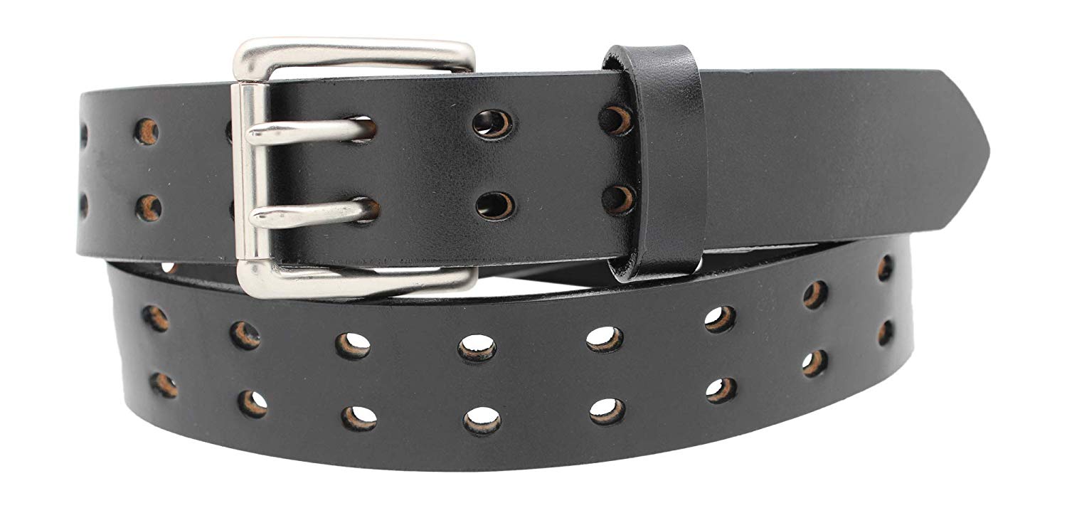 1 1/2" Double Prong Double Holes, Full Grain Leather Belt - YourTack