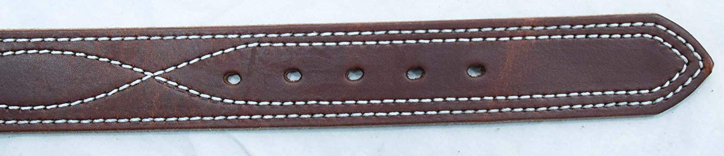 1 1/2" Figure 8 Stitching Men's Mechanics Style Leather Belt - YourTack