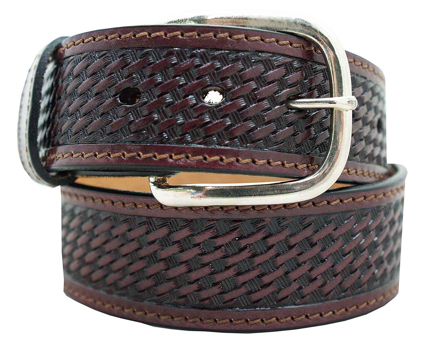 1 1/2" Cowboy Collection Basketweave Decorative Stitching Belt - YourTack