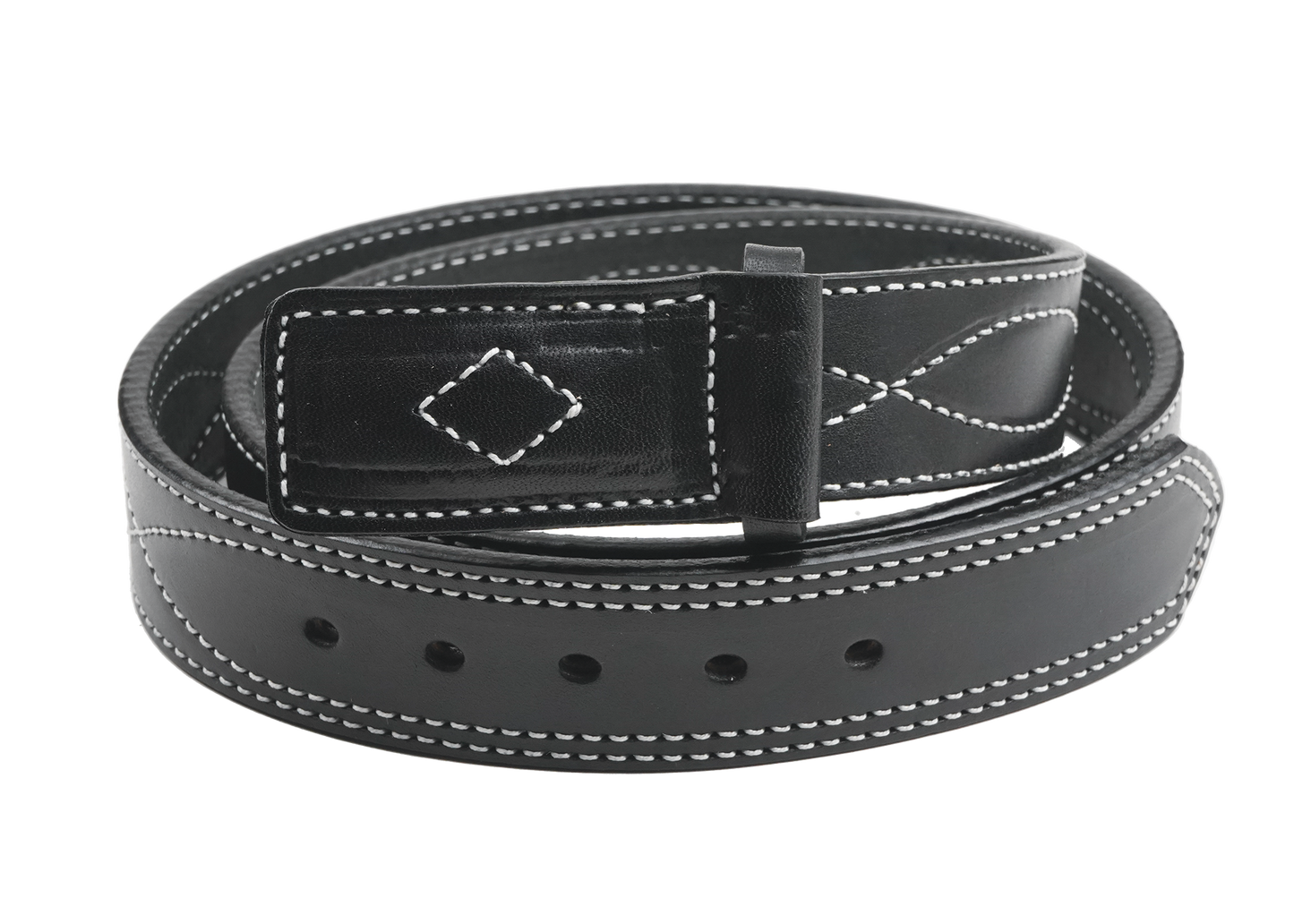 1 1/2" Figure 8 Stitching Men's Mechanics Style Leather Belt - YourTack