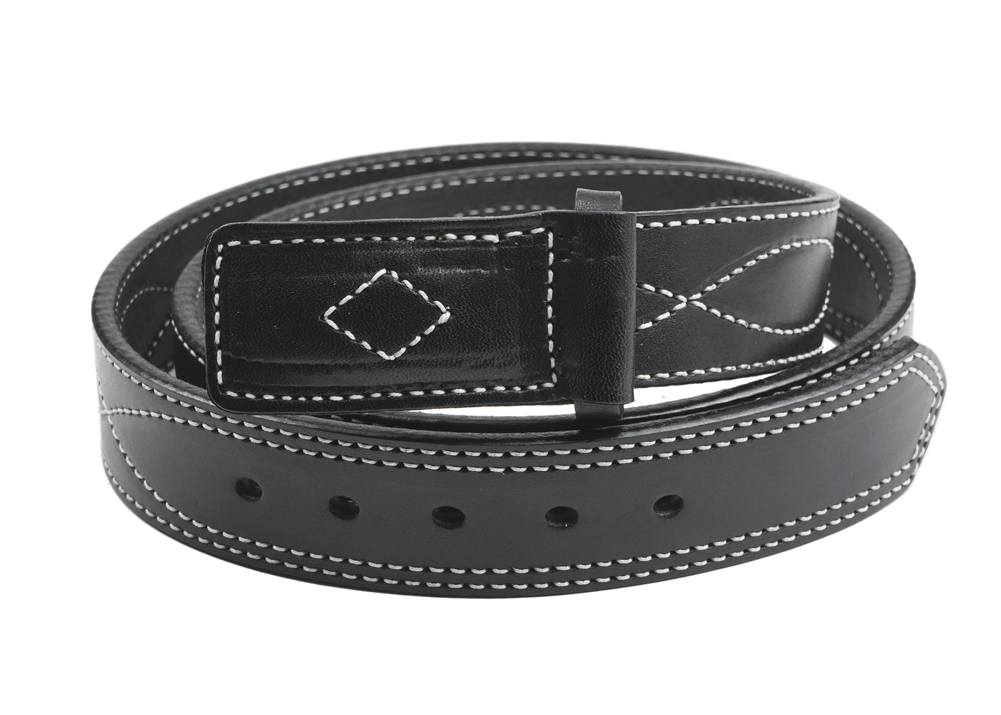 1 1/2" Figure 8 Stitching Men's Mechanics Style Leather Belt - YourTack