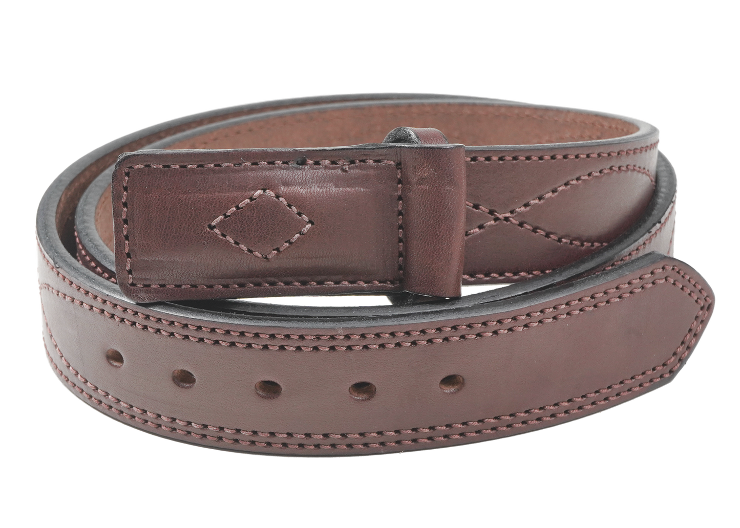 1 1/2" Figure 8 Stitching Men's Mechanics Style Leather Belt - YourTack