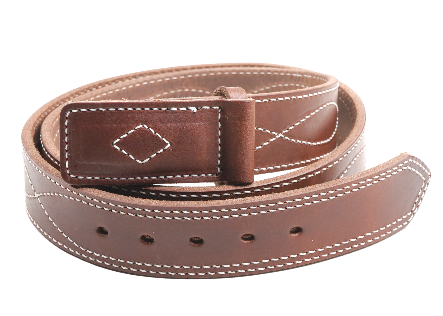 1 1/2" Figure 8 Stitching Men's Mechanics Style Leather Belt - YourTack