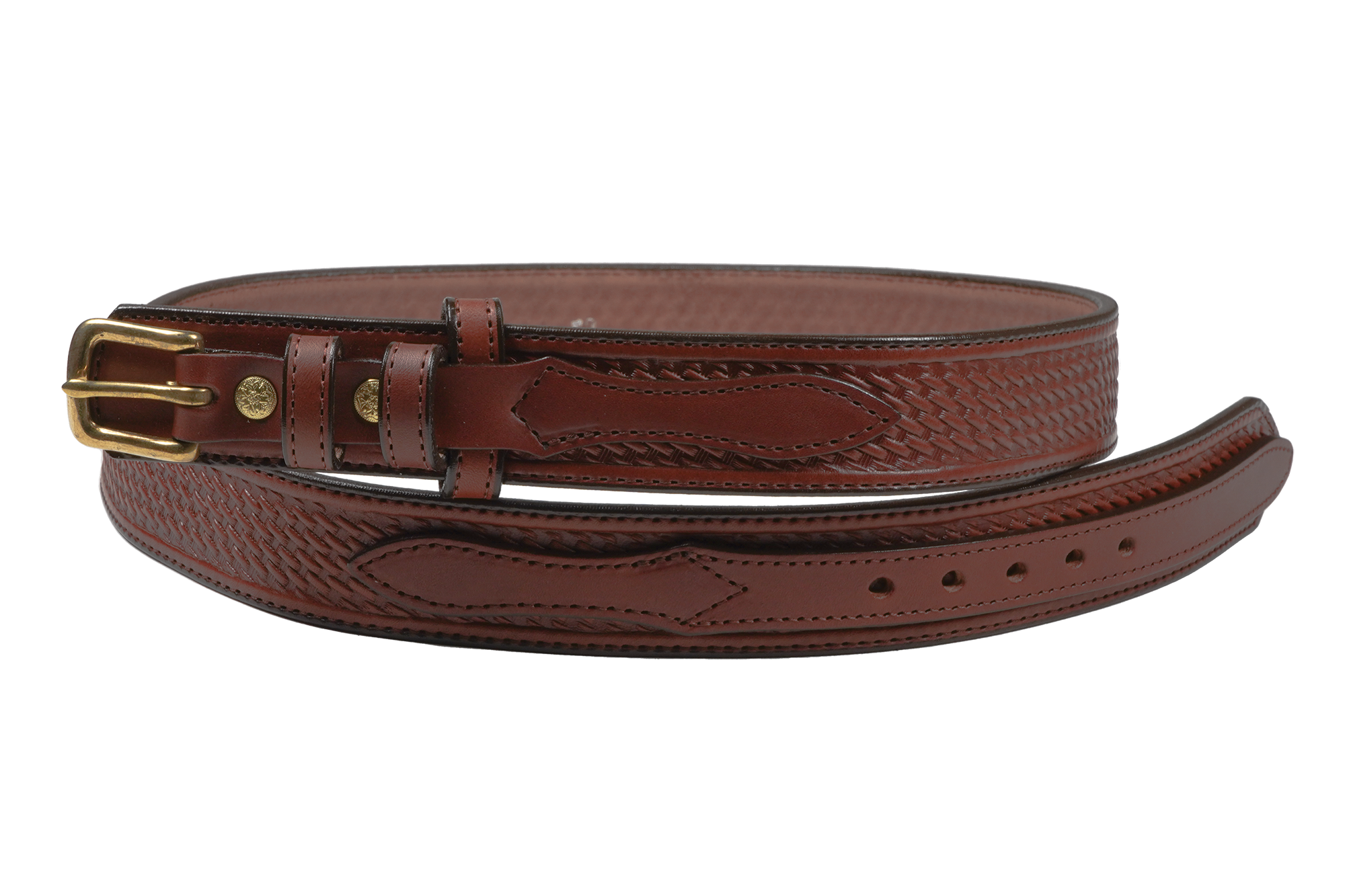 Affilare 39-40 Men's Leather 1 1/2 Wide Sport Embroidered Belt 12AFBT301